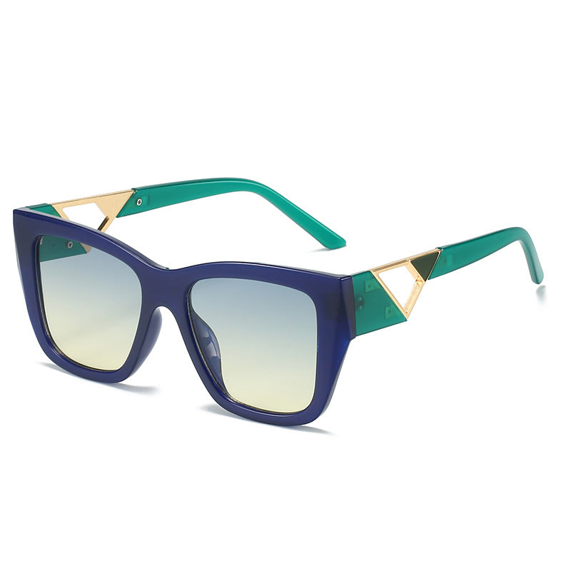 Damen Oversized Sonnenbrille mit modernem Geometrischen Design und elegantem Metallakzent Brehn