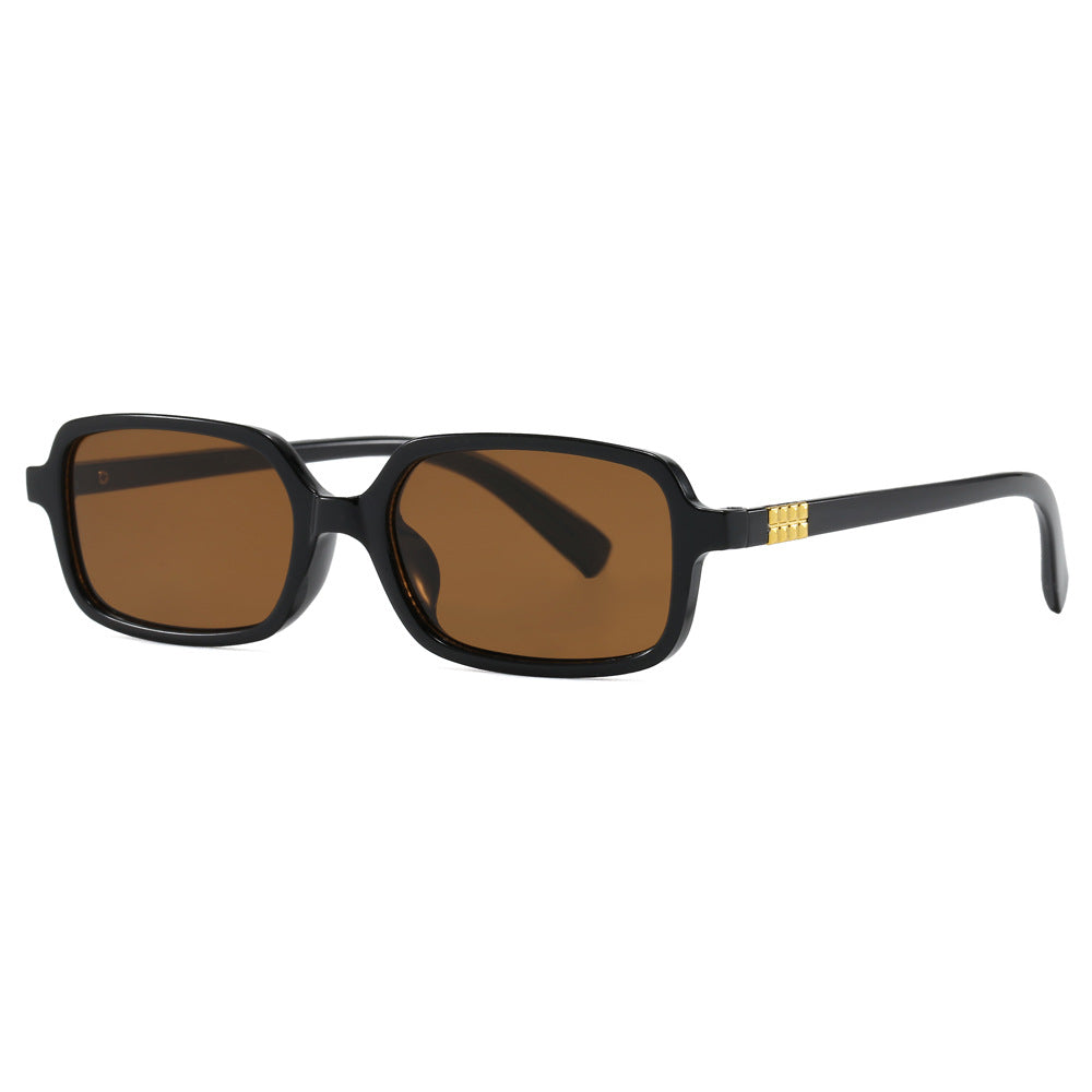 Damen modische quadratische Brille mit elegantem Kunststoffrahmen und goldenen Akzenten Brehn
