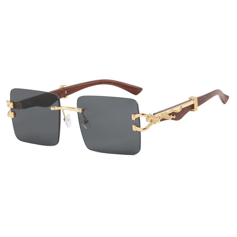 Damen elegante quadratische Sonnenbrille mit hochwertigem Holzrahmen Brehn