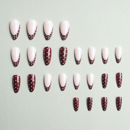 Elegantes abstraktes französisches Nagelkunst-Set