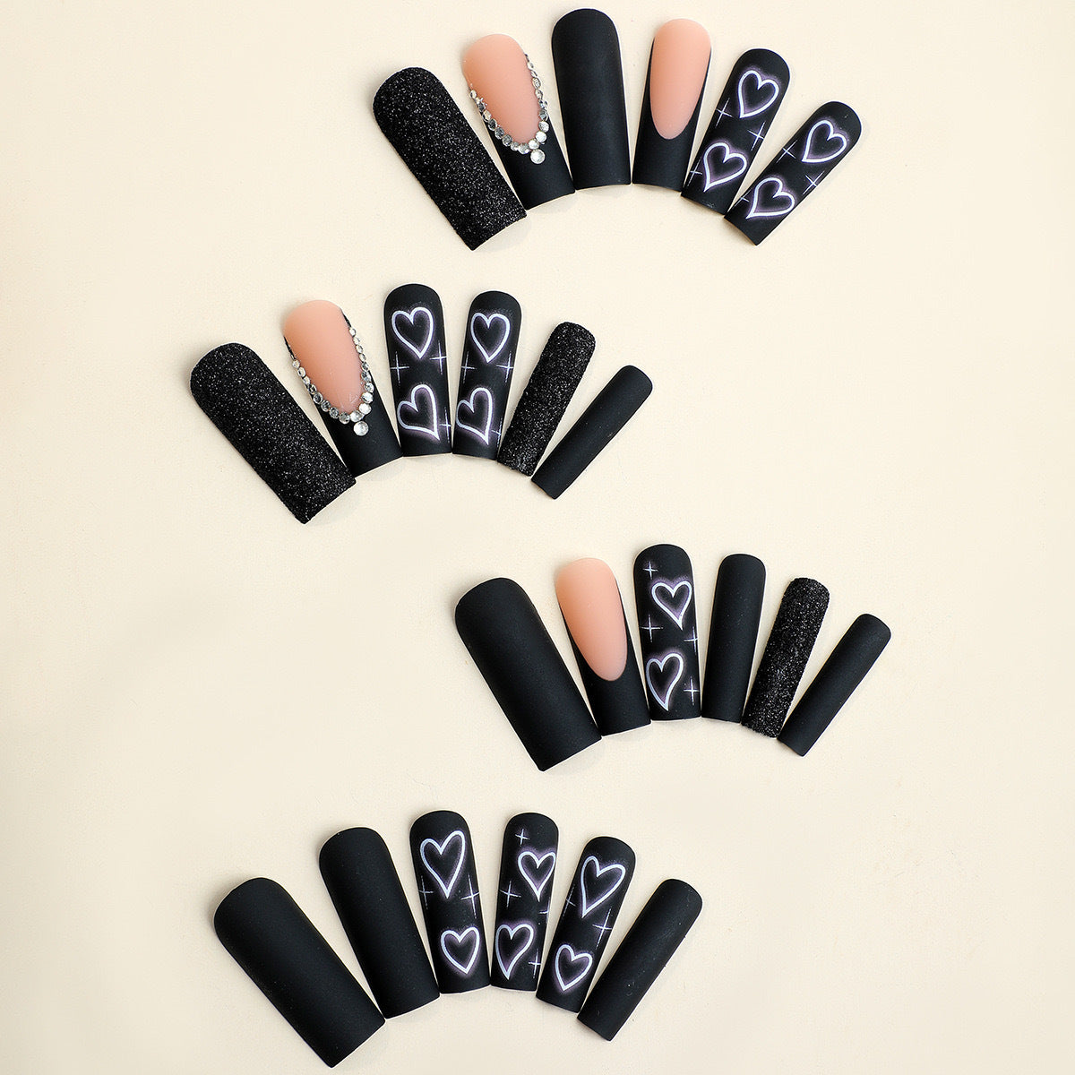 Künstlerische Herz-Themen Nagelverzierungen Brehn