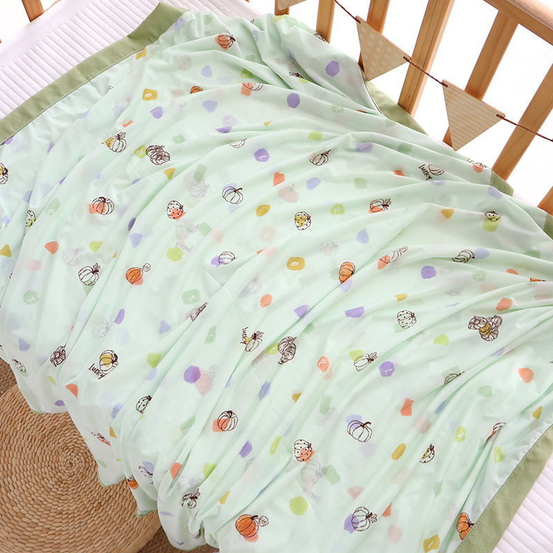 Unisex nan kuschelige Babybettdecke aus Baumwollmusselin mit atmungsaktiver Füllung und satiniertem Rand Brehn
