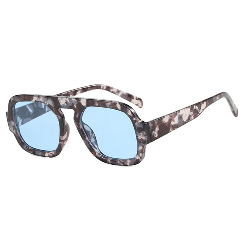 Damen stylische quadratische Sonnenbrille mit breitem Rahmen und UV-Schutz Brehn