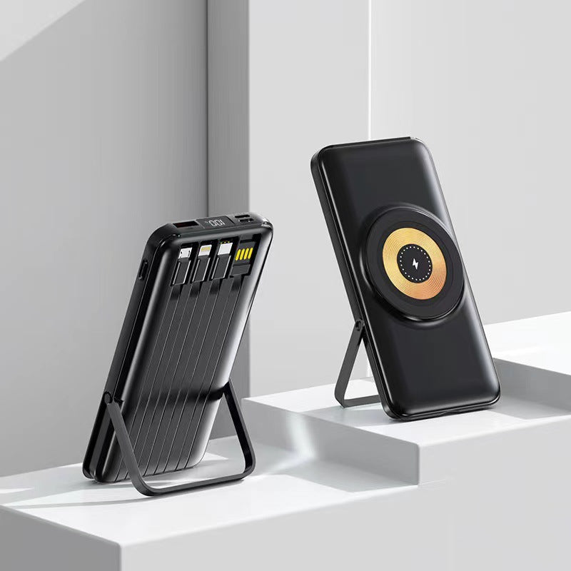 Multifunktionale Powerbank mit Kabellosem Ladegerät und Integriertem Ständer Brehn