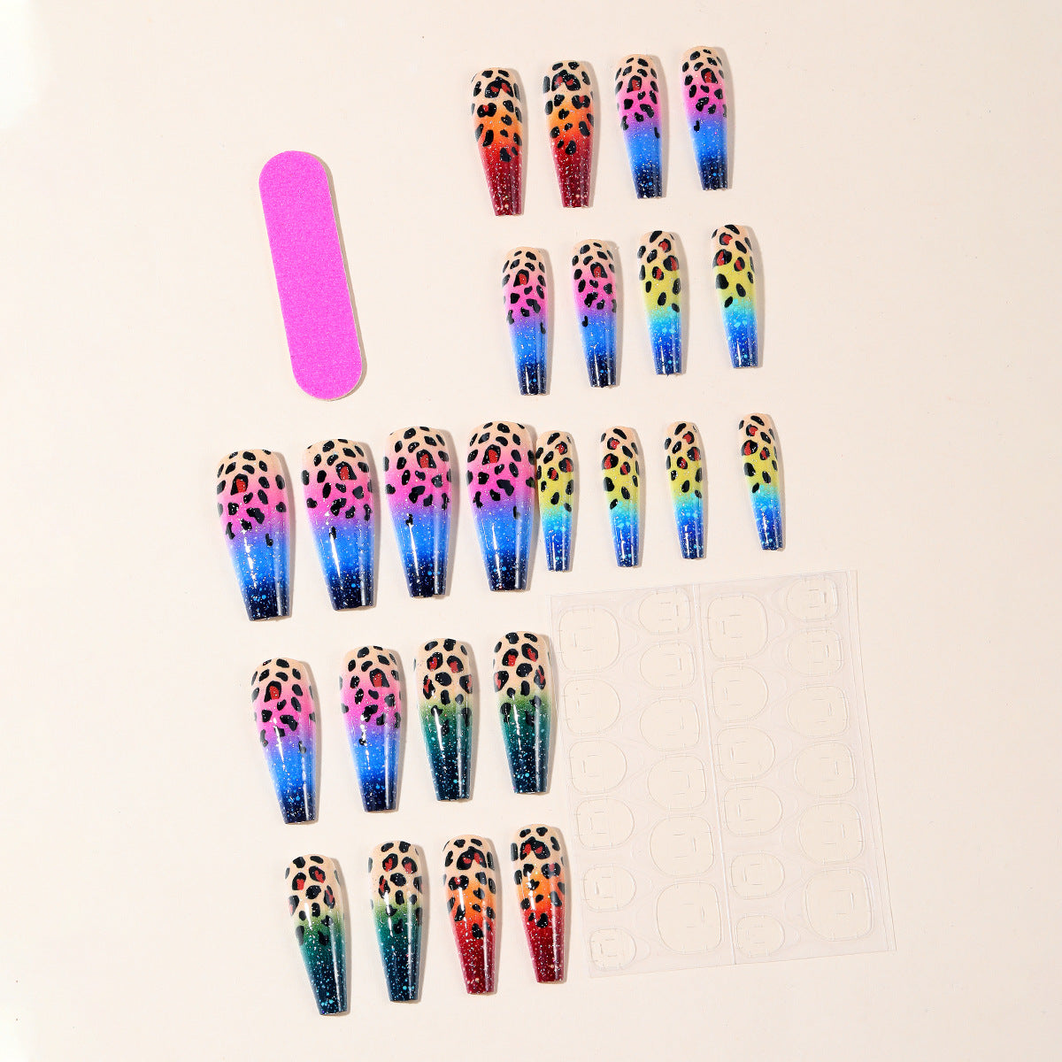 Ombre Leopard Print Nagelkunst Extensions Brehn
