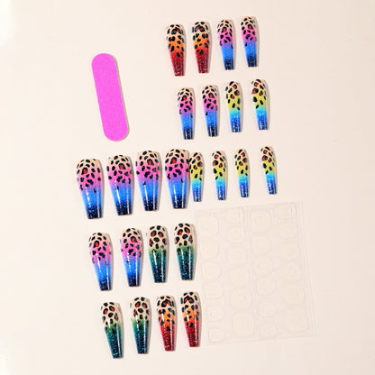 Ombre Leopard Print Nagelkunst Extensions Brehn