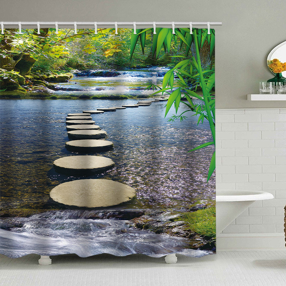Tranquil Zen Natur Duschvorhang Brehn