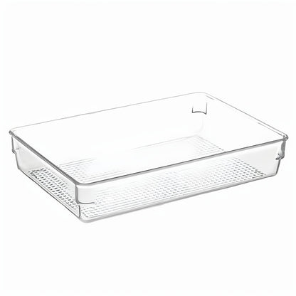 Transparente Kühlschrank-Türablage mit Riffelboden und Clipbefestigung