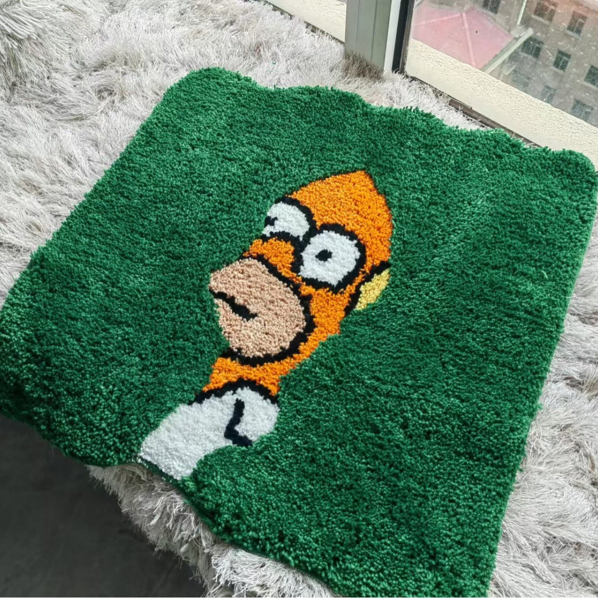 Gestepptes Plüsch Cartoon Akzentteppich für Wohnzimmer & Badezimmer