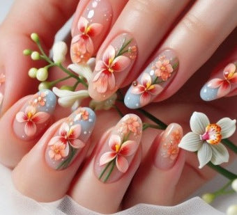 Blumenartige artikulierte Acrylnagelerweiterungen Brehn