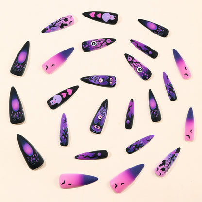 Gothic Halloween-inspirierte Stiletto-Nagelkunstverlängerungen Brehn