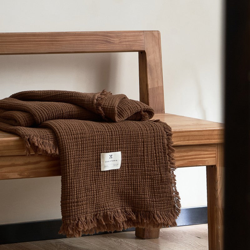 Damen hochwertige und luxuriöse Waffelstruktur Plaid Decke Brehn