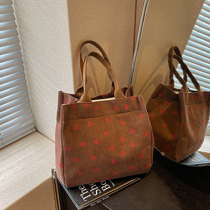 Niedliche Erdbeer-Print Stoff Tasche