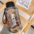 Damen Transparente Trinkflasche mit praktischem Tragegriff Brehn