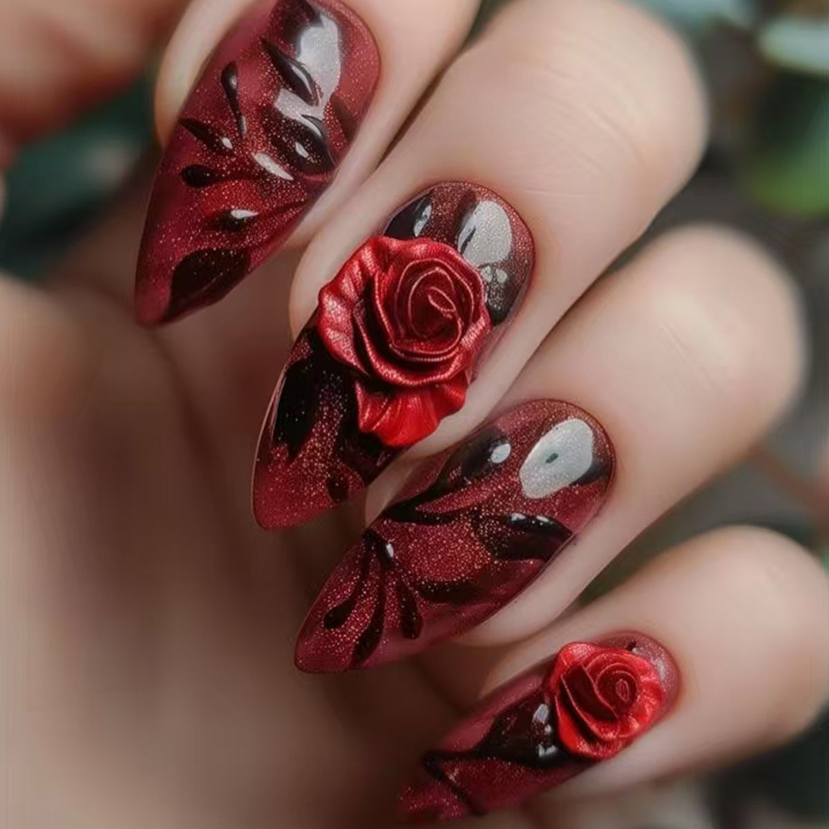 Kreative Kunstnägel mit Eleganten Rosenmotiven Brehn