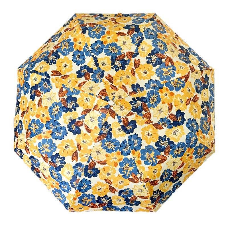 Damen Faltbarer Regenschirm mit detailliertem floralem Design Brehn