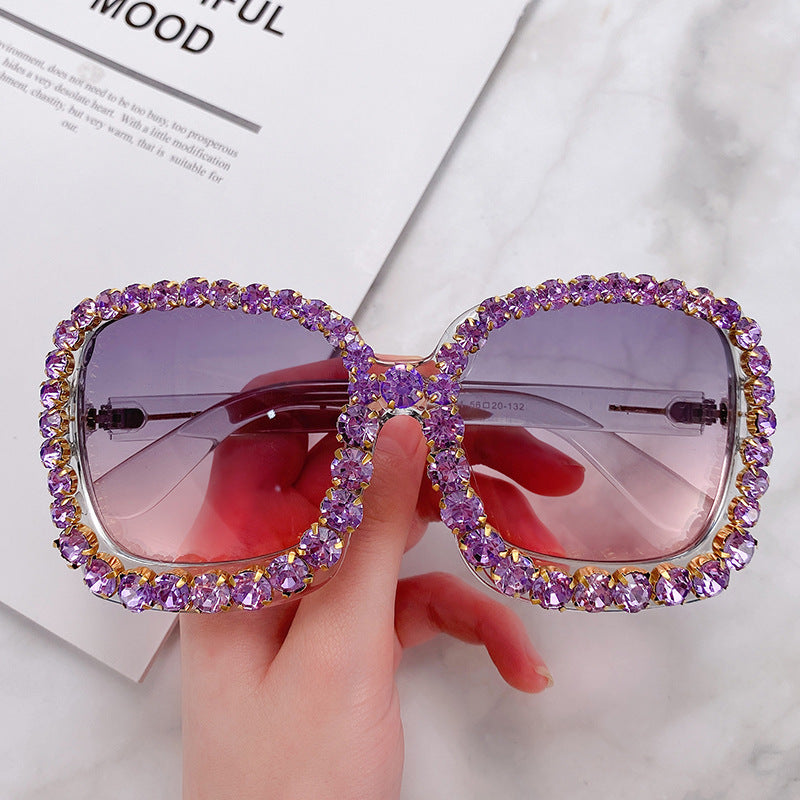 Glamouröse mit Strass besetzte Oversized-Sonnenbrille Brehn