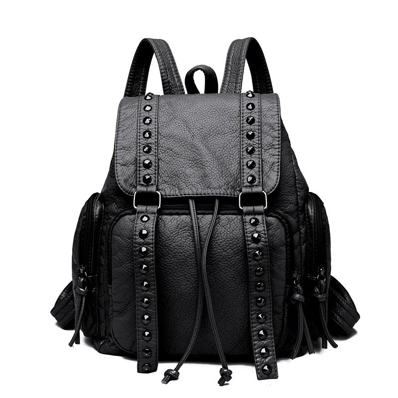 Stylische Nieten Faux-Leder Rucksack