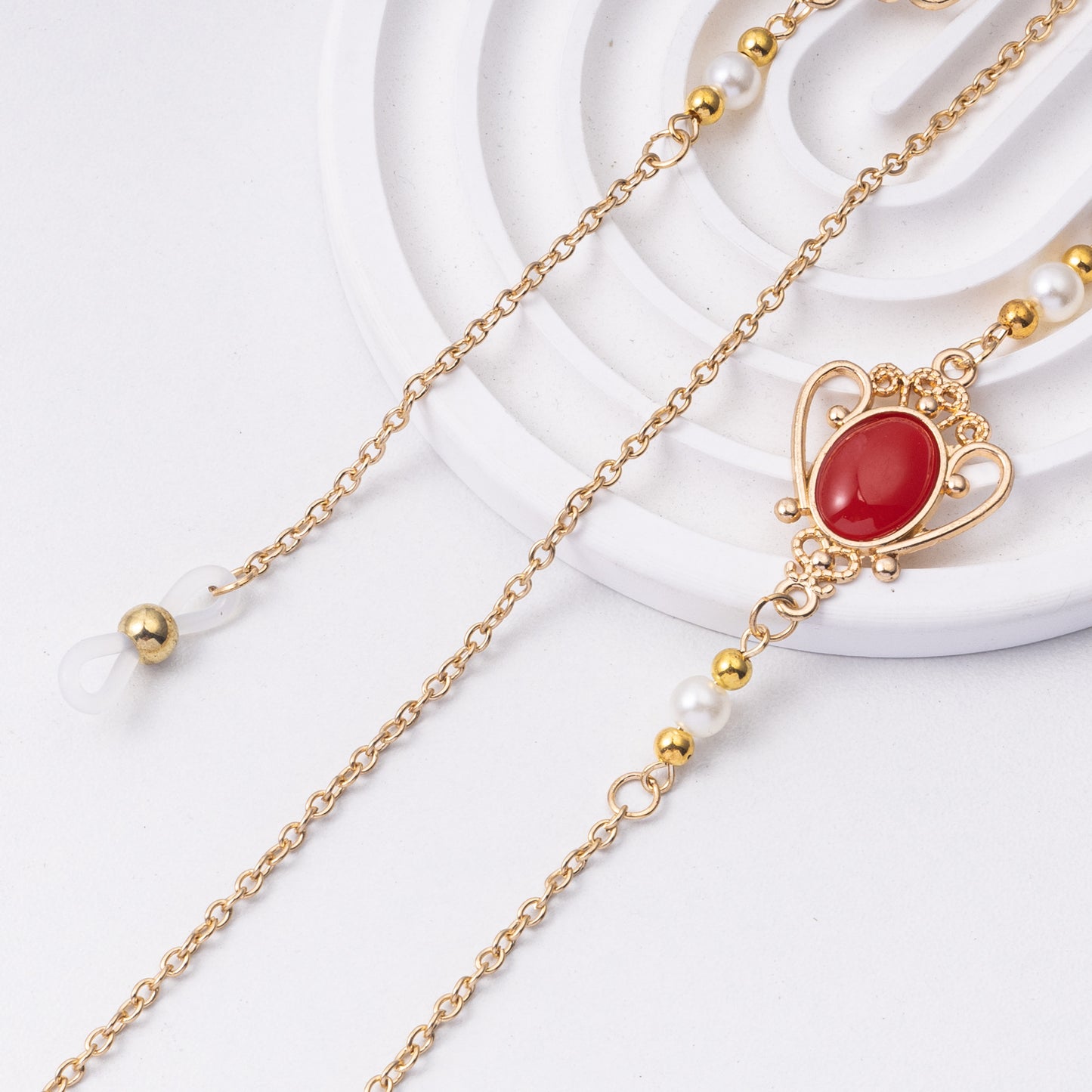 Elegante Brillen Kette mit dekorativen Edelsteinen Brehn