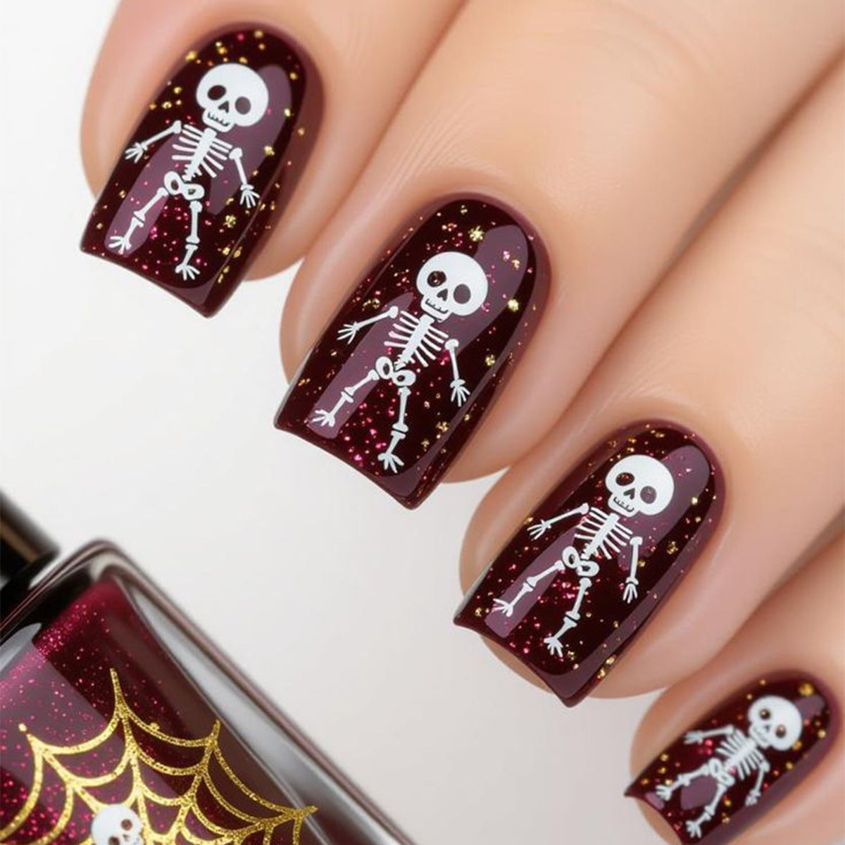Halloween-Themen Skelett Nagelkunst Set Brehn