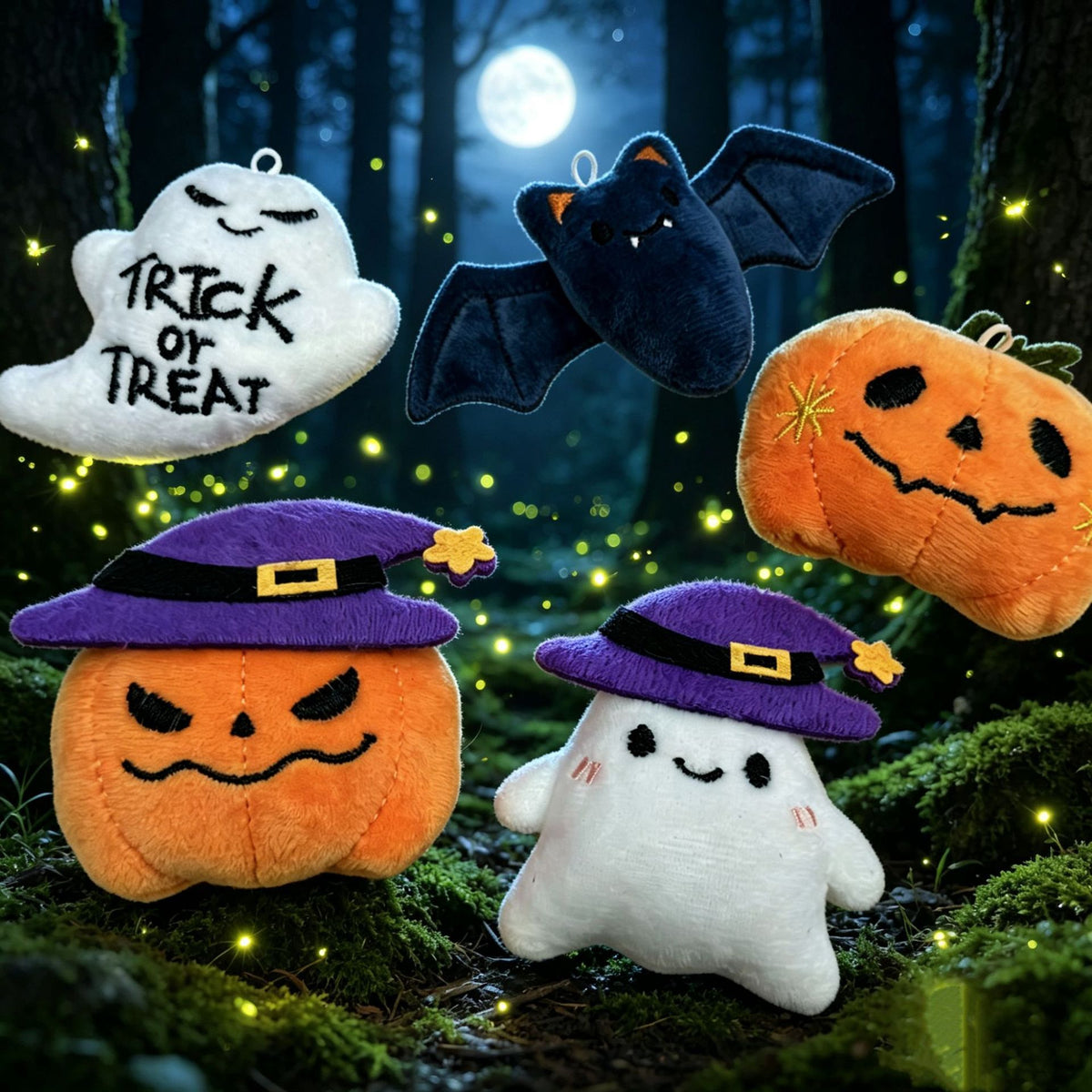 Niedlicher Halloween-Plüschgeist mit weichem Kuschelstoff und gesticktem Gesicht