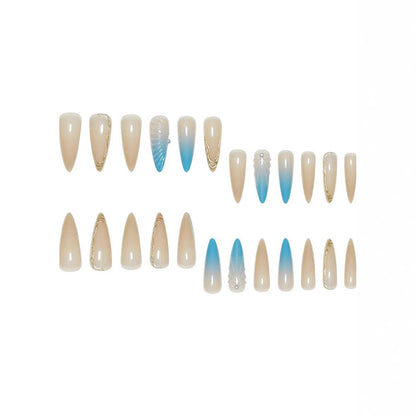 Künstlerisches Shell-Design Nagelverlängerungen Brehn