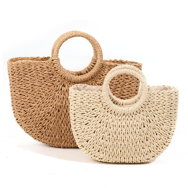 Damen Handgeknüpfte Strandtasche mit doppeltem Ringgriff Brehn