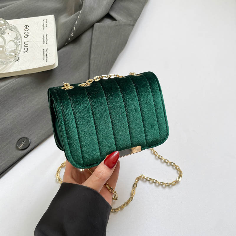 Elegante gesteppte Samt Umhängetasche Brehn