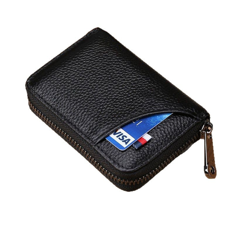 Premium Leder Reißverschluss Kartenhalter