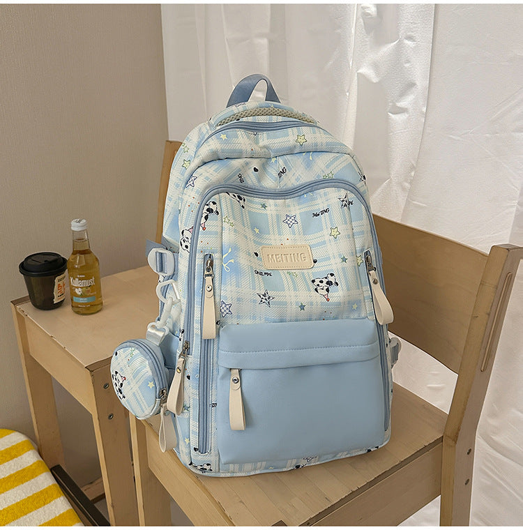 Multi-Funktionales Karierter Schul Rucksack