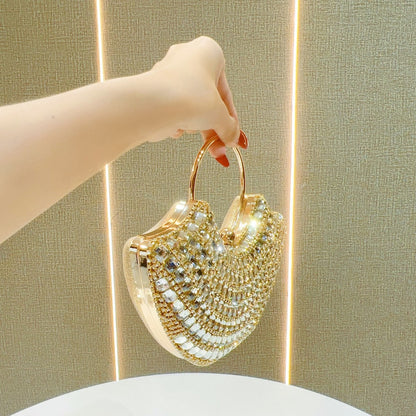Rhinestone-beschmückte Clutch-Handtasche
