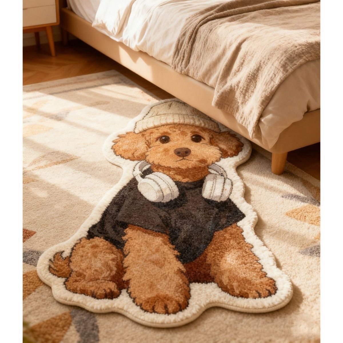 Niedlicher Corgi-förmiger Teppich