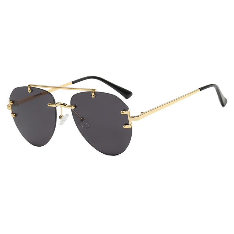Damen moderne Piloten-Sonnenbrille mit gradienten Gläsern und dünnem Metallrahmen Brehn
