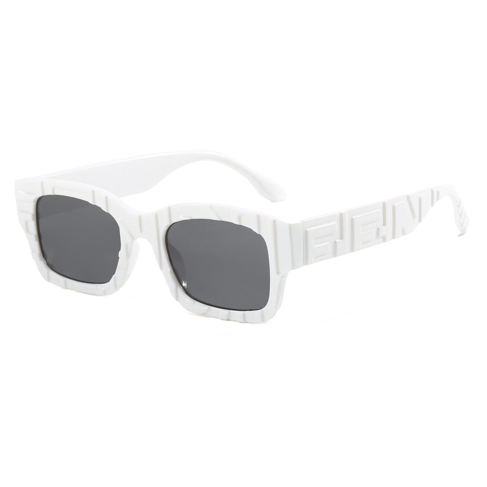 Damen modische quadratische Sonnenbrille mit strukturiertem Rahmen und UV-Schutz Brehn