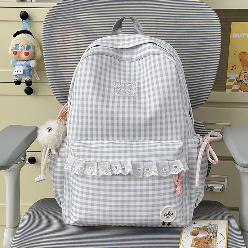 Charmantes Gingham-Muster Schulranzen