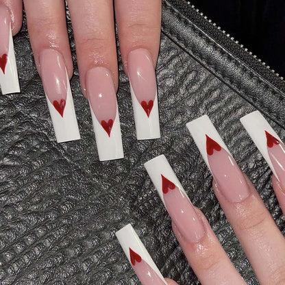 Herz Akzent Druck-auf-Nagelverlängerungen