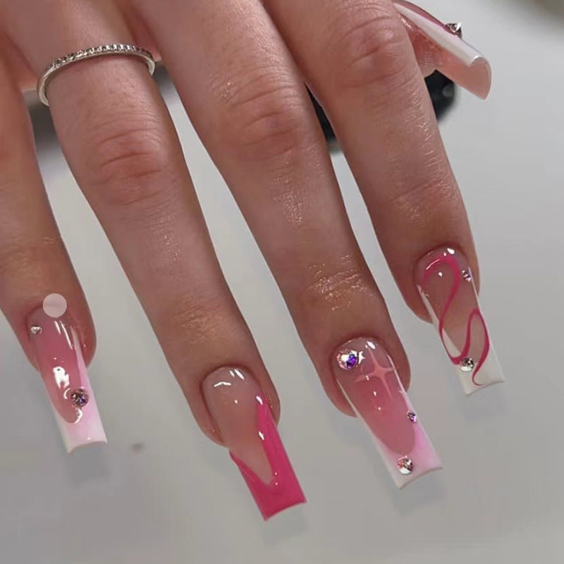 Künstlerisches Press-On-Nagelset mit Tierdruck