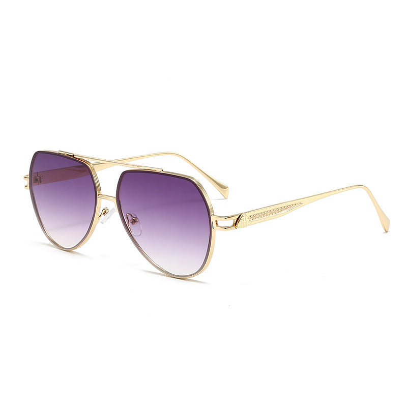 Damen Designer-Sonnenbrille im stilvollen, geschwungenen Metallrahmen Brehn