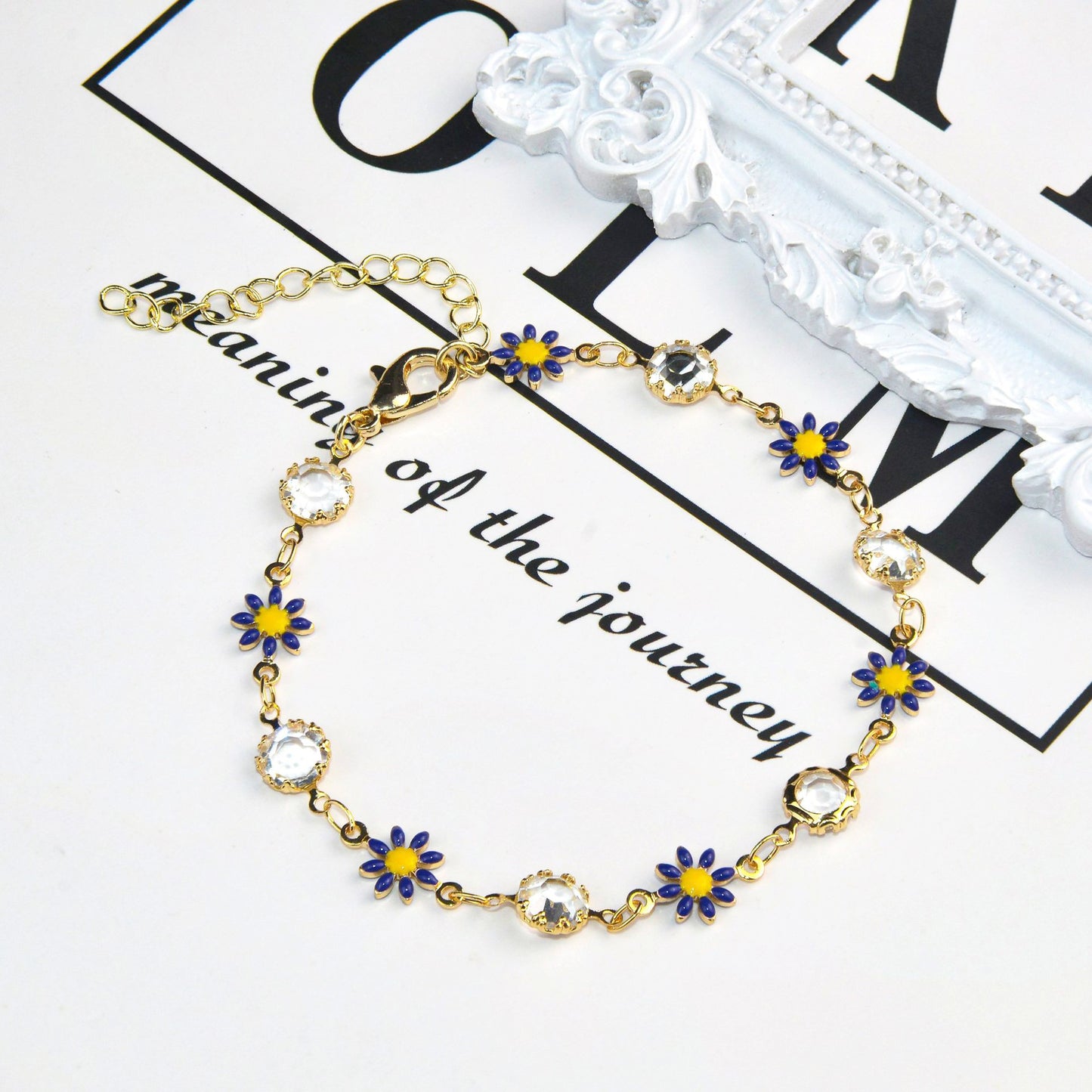 Blumen Kristall Charm Armband Brehn