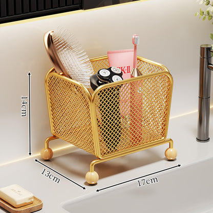 Netz Arbeitsplatte Badezimmer Kosmetik Organizer mit Holzballfüßen