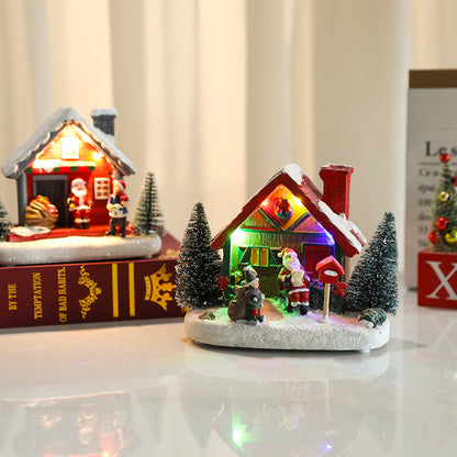 LED beleuchteter Weihnachts Cottage Figurine Brehn