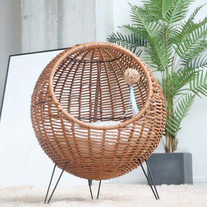 Katzenliege mit Stilvollem Rattandesign Brehn