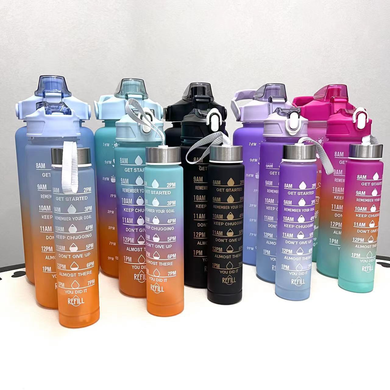 Unisex Motivierende Wasserflasche mit Zeitmarkierungen Brehn