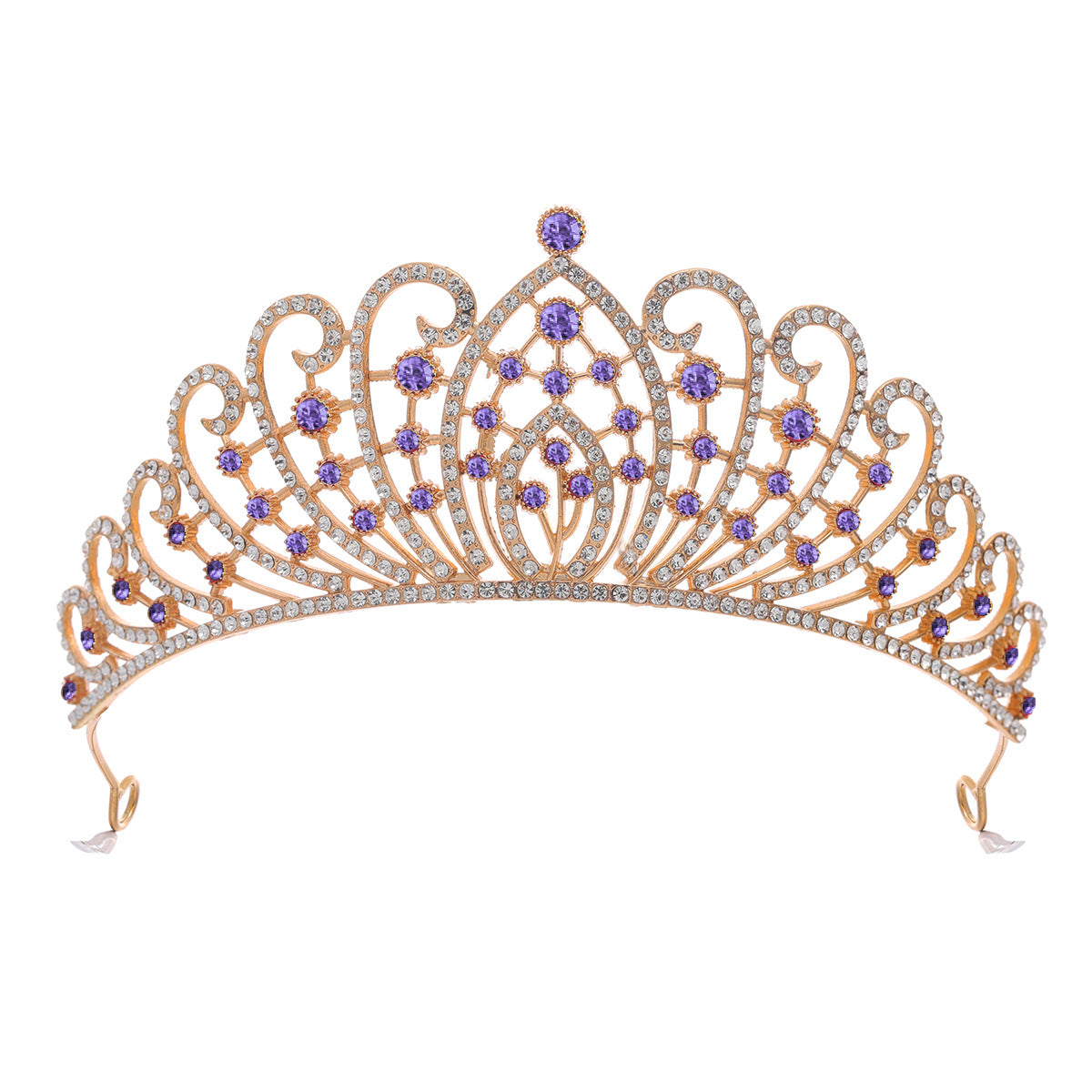 Damen Elegante Strass-Tiara mit floralen Details Brehn