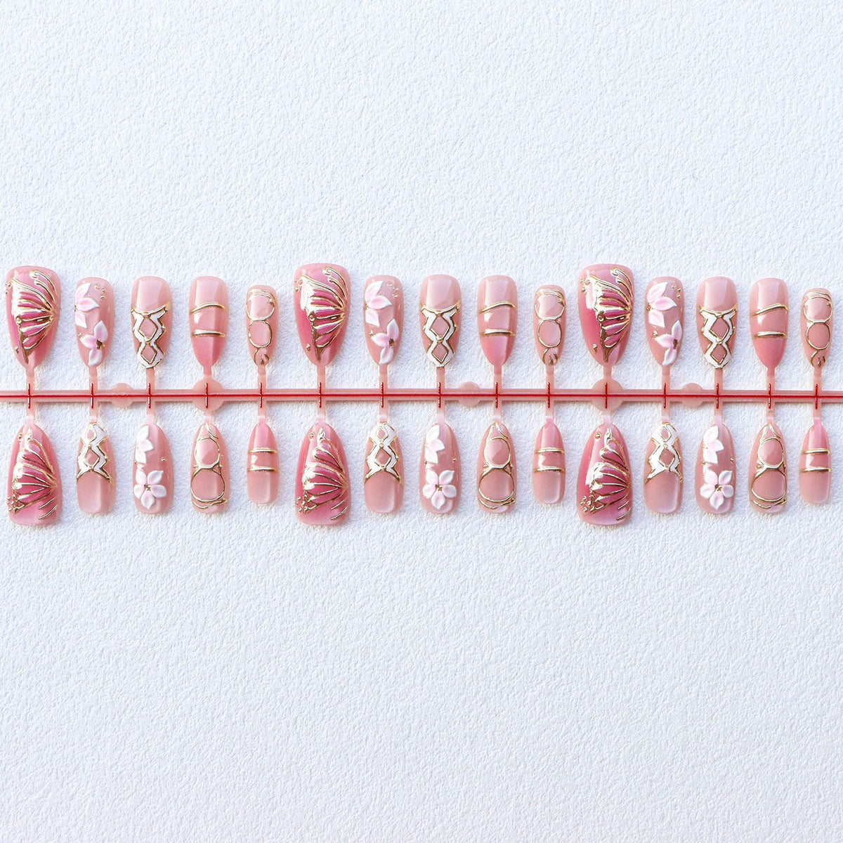 Dekoratives Floral Eleganz Press-On Nail Set