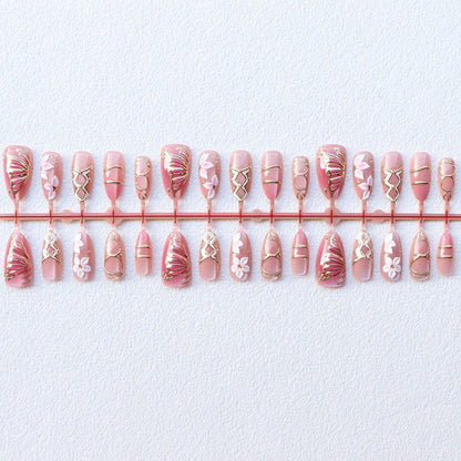 Dekoratives Floral Eleganz Press-On Nail Set