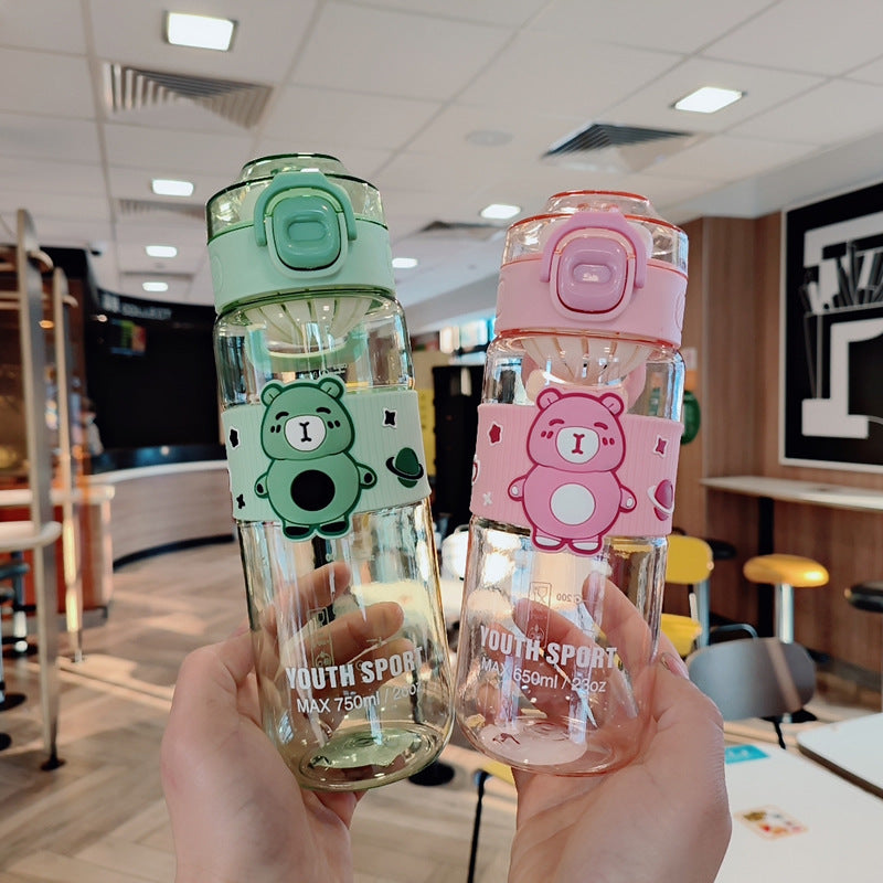 Damen Verspielte Wasserflasche mit Gummihandgriff Brehn