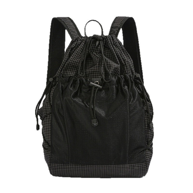 Vielseitiger Mesh-Panel Kordelzug Rucksack Brehn