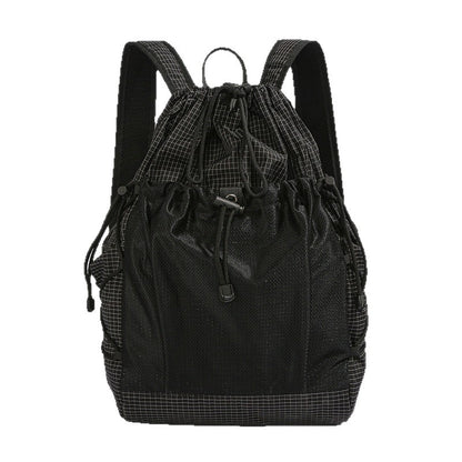 Vielseitiger Mesh-Panel Kordelzug Rucksack Brehn