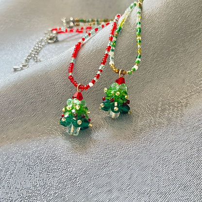 Perlen Weihnachtsbaum Halskette Brehn